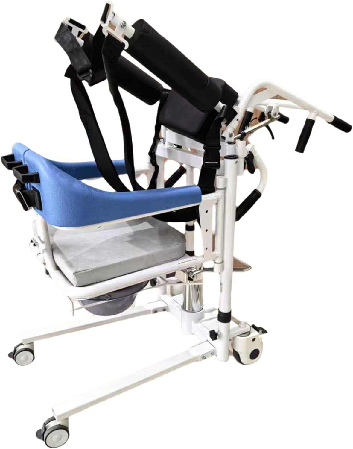 Patient Lift Transfer Chair for Home, Hydraulic Lift Chair with 180° Open Design, Sit to Stand Lift for Elderly, Disabled,Transfer Chair for Bed,Toilet,Car|Silla de Transferencia para Adultos (blue)