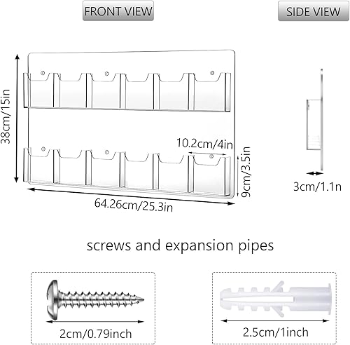 Vista 2 de Eersida Soporte acrílico para folletos, soporte de exhibición para folletos, soporte de ranura triple plegable para negocios, soporte de pared