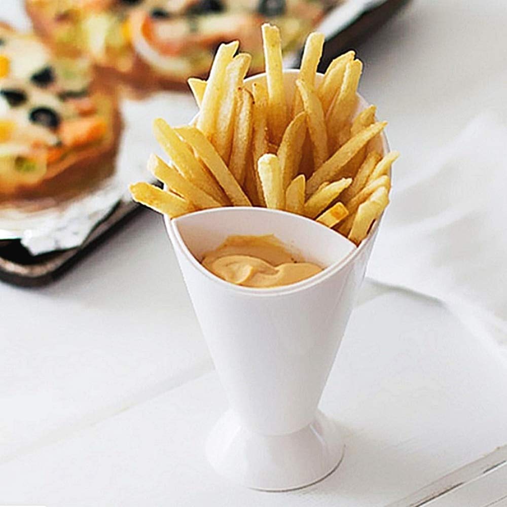 JSCARLIFE Supporto multiuso per fritte, supporto universale per salsa per auto, patatine fritte, supporto universale per bevande e fast food, supporto per telefono in plastica, per gli amanti delle