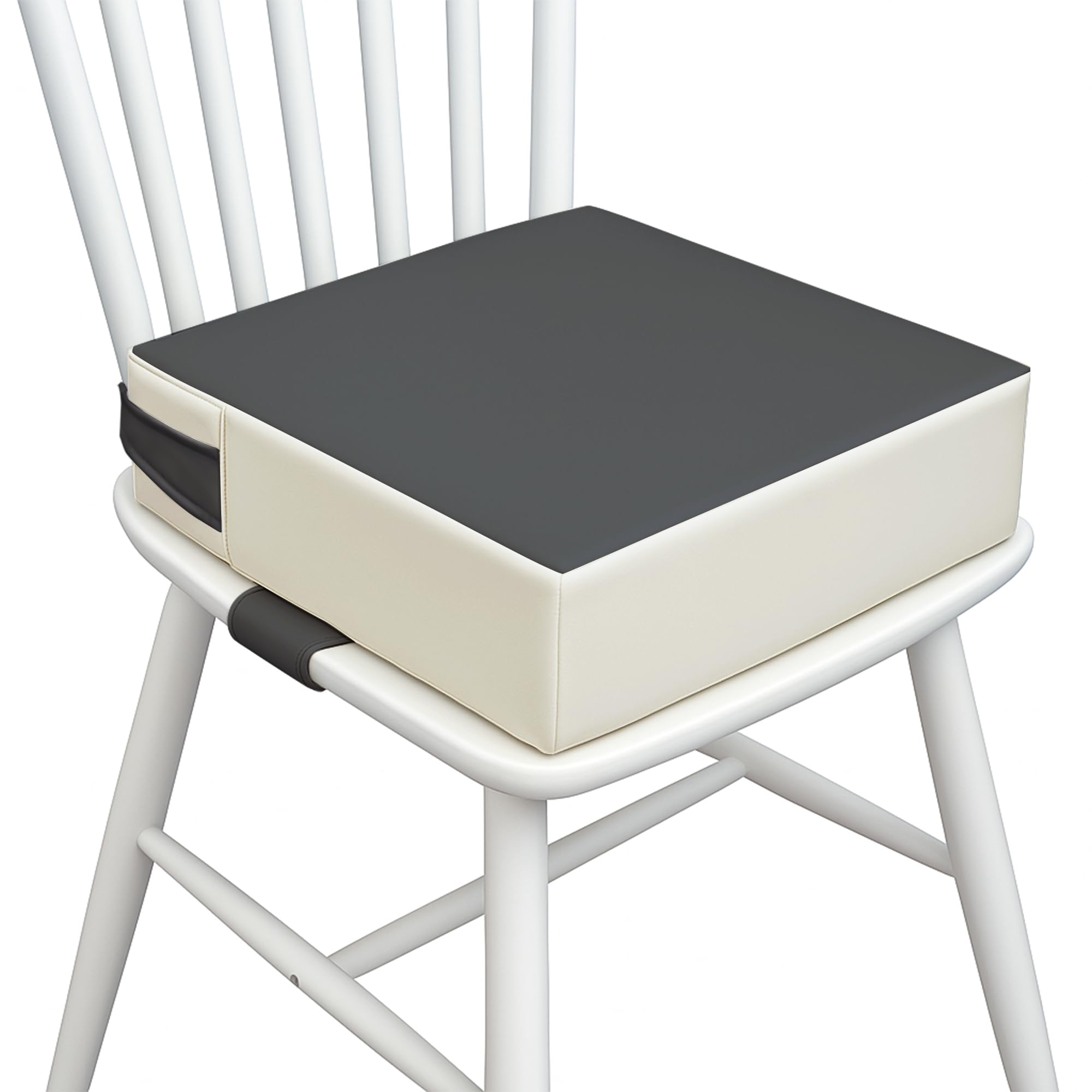 AAAini Toddler Booster Seat for Dining Table – PU Washable Cushion with Double Safe Straps, Non-Slip Bottom, Portable Travel Booster Seat for Toddlers