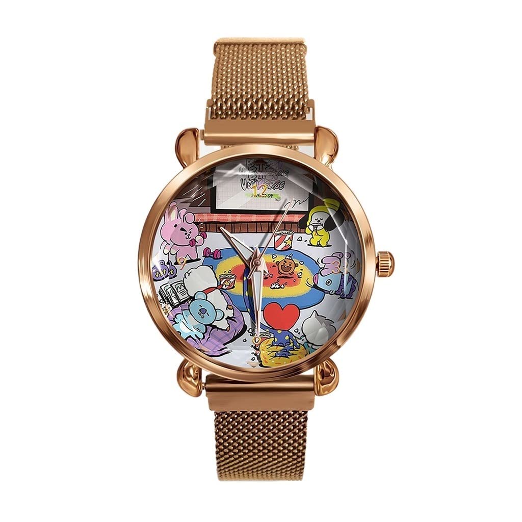 Amazon.co.jp: bts 超薄型時計、漫画のキャラクターパターンを備えた