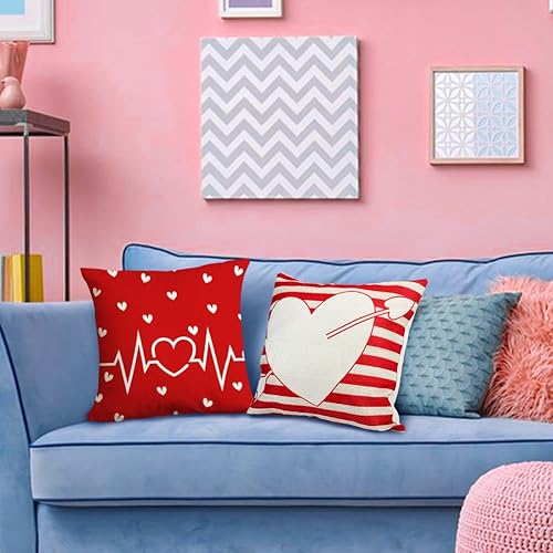 Miniatura 3 de Labeol Fundas de almohada para el día de San Valentín, 18 x 18 pulgadas, juego de 4 fundas de almohada para decoración del día de San Valentín,