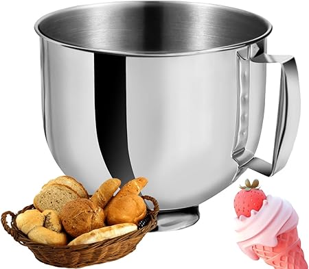 Stainless Steel Mixer Bowl Fit All Kitchenaid Mixer 4.5-5Q Tilt-Head