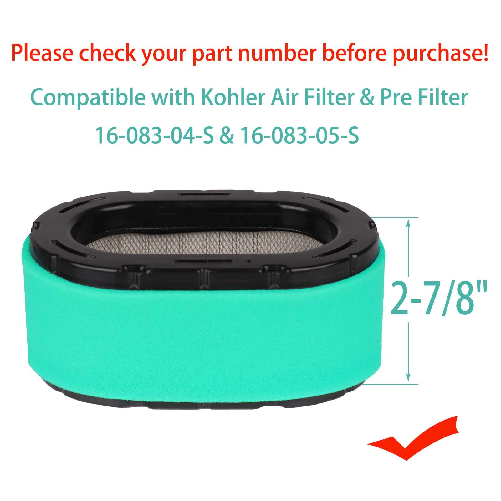 Filtro Dell'aria Per Modelli KOHLER CH395 CH440, Sostituisce - Foto 8