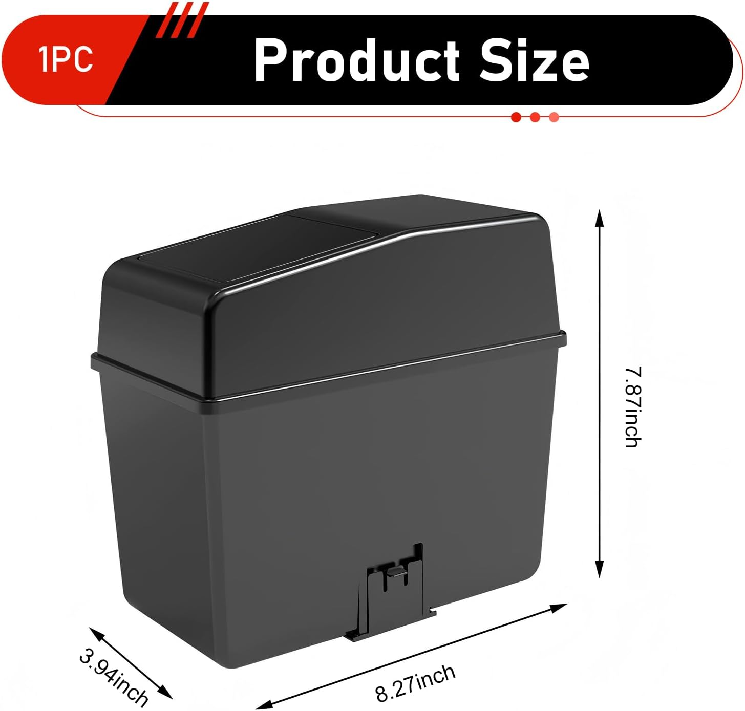 Mini Car Trash Can, 2 L Large Capacity Waterproof Garbage Bin with Press-Open Lid, Multi-Purpose Clip-on Organizer for Floor Mat, Portable Storage Bucket for Car & Home & Office (Black)