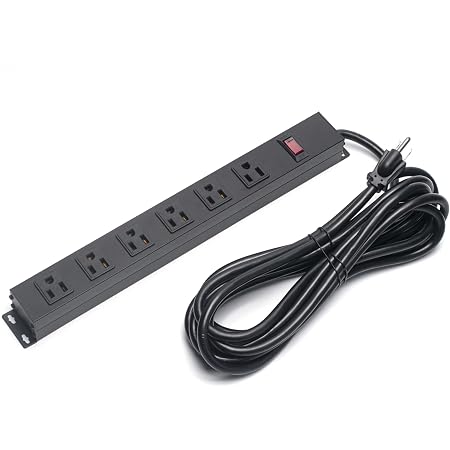 Amazon.com: 6 Outlets Metal Power Strip, Wall Mount Heavy Duty Power ...