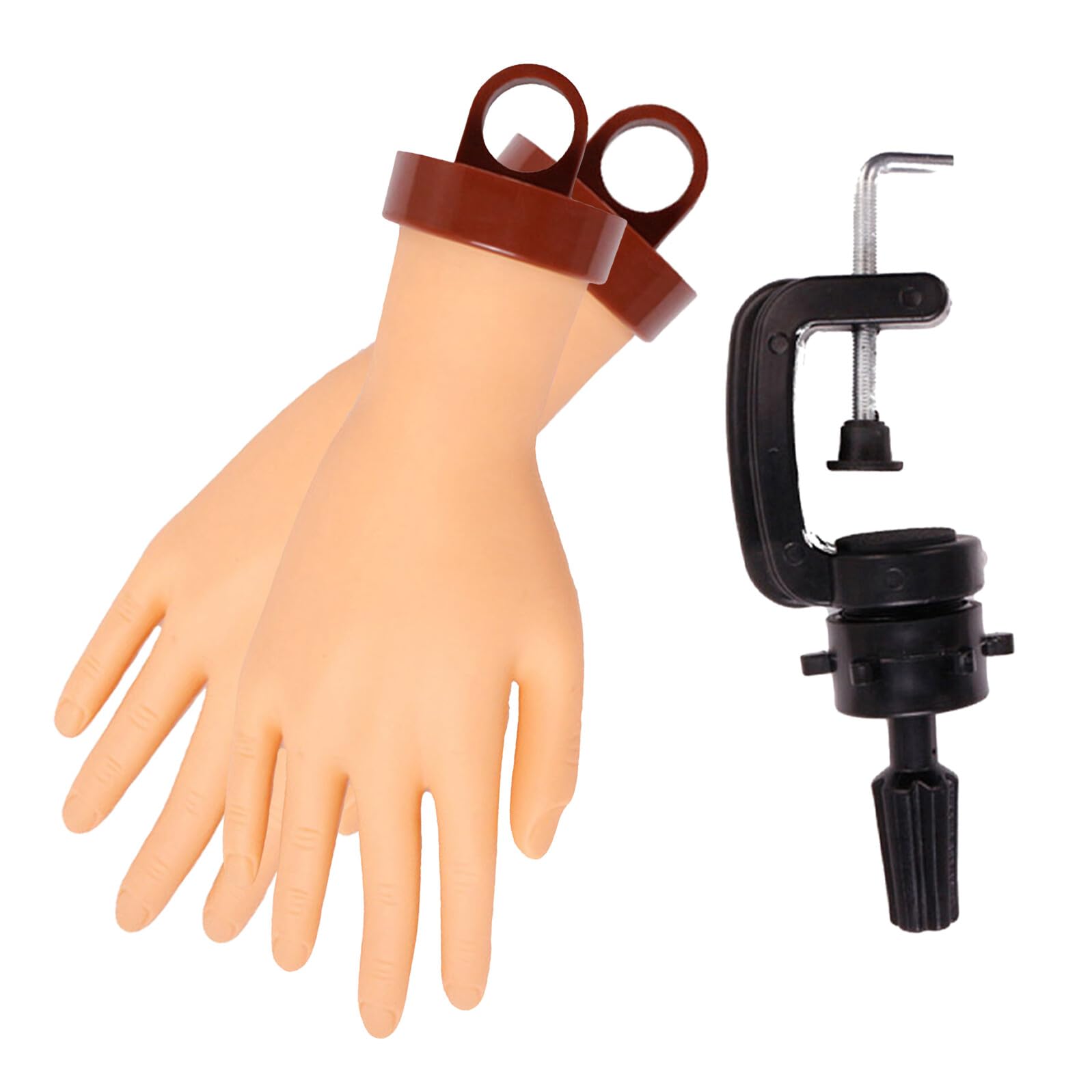 MAGICLULU Modelo de Mano de Silicona para Práctica de Arte de Uñas Mano Flexible Realista para Principiantes Kit para Practicar Uñas