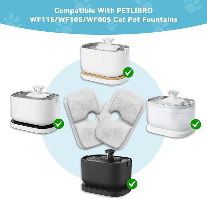 Pack 24+24 Filtros de Repuesto para Fuente PETLIBRO Dockstream PLWF115/PLWF105/PLWF005 miniatura 2