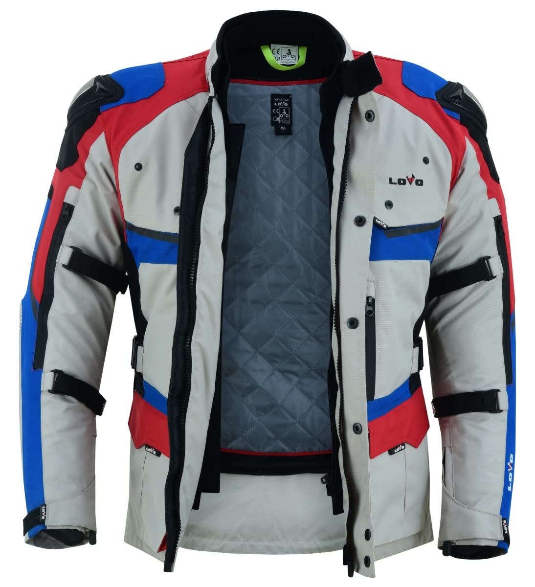 LOVO - Chaqueta Moto Tricapa 4 Estaciones Unisex - Protección Total para Hombre y Mujer en Verano e Invierno - Cazadora Moto de Alta Protección con Longitud 3/4 - Ideal para Rutas Todo el Año