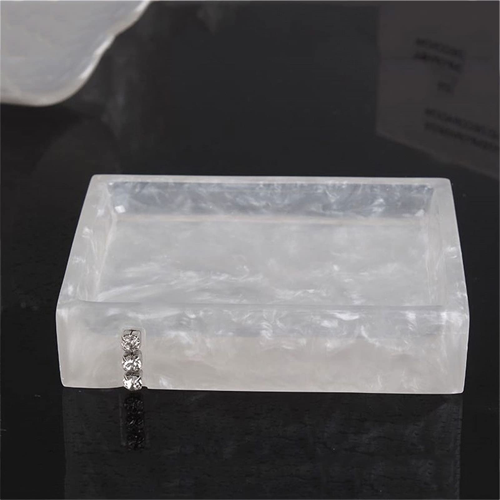 Juego de 5 accesorios de baño con tachuelas de diamante, kit de suministros de baño, dispensador de jabón, soporte para cepillo de dientes, jabonera y juego de tazas de jabón