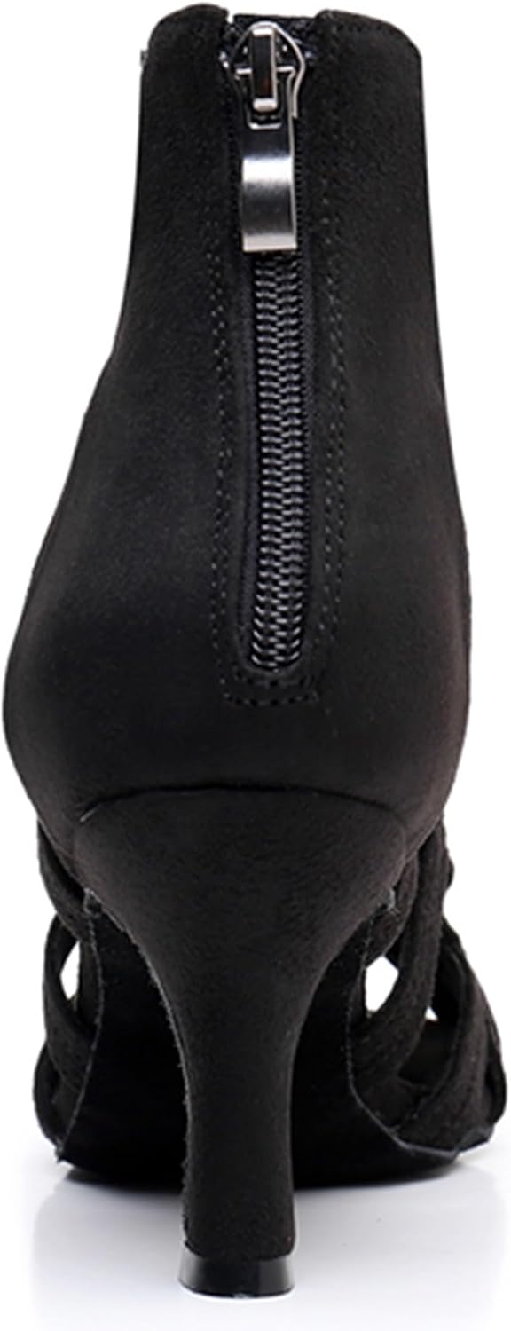 Womens Girls Ballroom Dance Shoes Lace-up Dancing Sandal Heels Open Toe Party Ankle Booties X3221