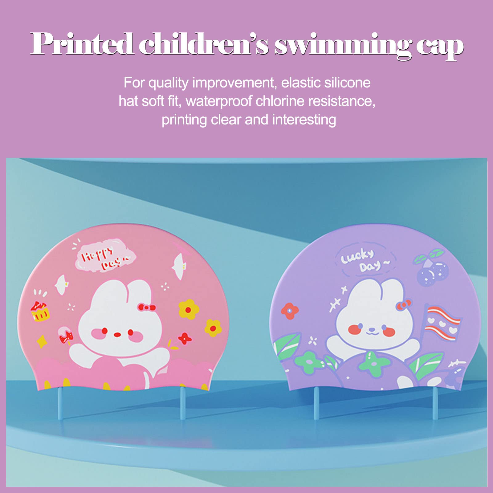 Cuffia Da Nuoto In Silicone Per Capelli Lunghi – Elastica E Impermeabile, Rosa, Per Donne E Bambini, Taglia Unica 22x19,5 Cm - 5