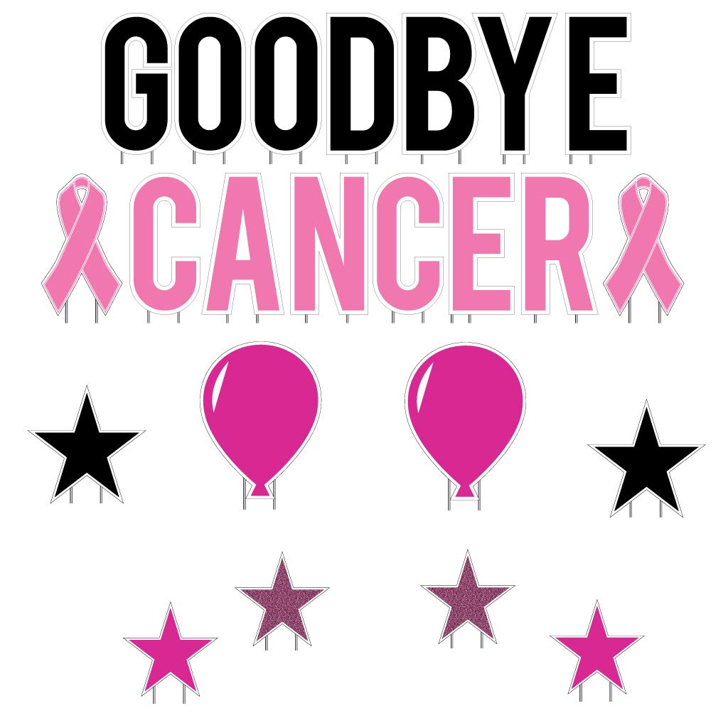Amazon.com : VictoryStore Yard Sign Outdoor Lawn Decorations: Goodbye  Cancer Yard Letters Breast Cancer Awareness Yard Signs 23pcs Includes  Stakes : Patio, Lawn & Garden