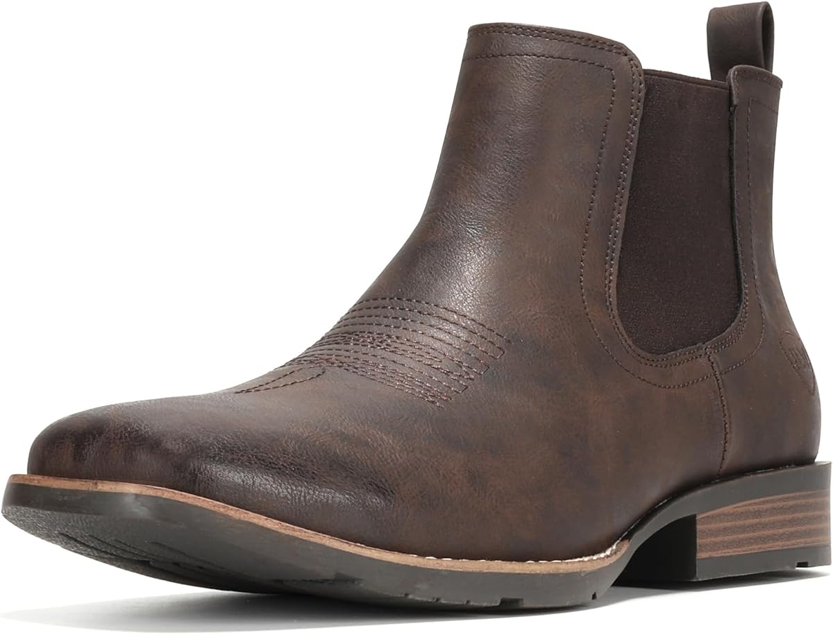 Amazon.com | IUV Cowboy Boots For Men Ankle Boots Western Boot Casual Dress Slip On Chelsea Men | Chelsea