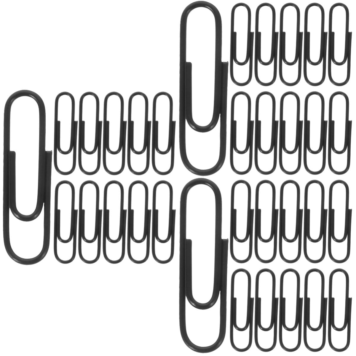 Gadpiparty 3 Sätze Paperclip Briefpapier Dokumentclips Binder Büroklammer Kleine Büroklammer Metall -büroklamme Büroklammern Für Papierkram Büroklammern Für Akte Plastik Black