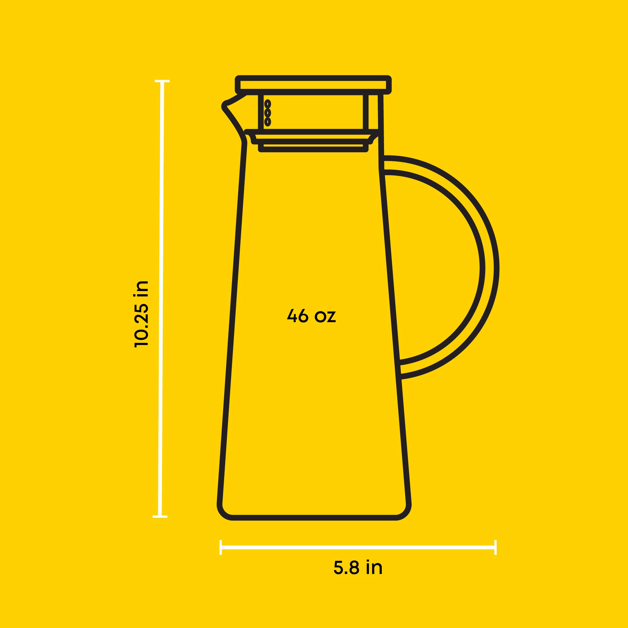 JoyJolt Glaskrug mit Deckel - 1,4 l Borosilikatwasserkaraffe, Krug mit Edelstahldeckel für Eistee, Limonade, Saft, Mixgetränke