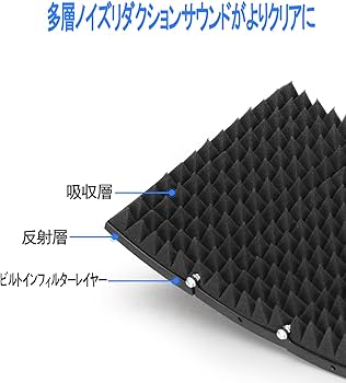 Amazon.co.jp: TKOAIY 吸音材 マイク マイク分離シールド 折り畳み式