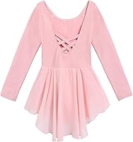 Vista 8 de Arshiner - Vestido de ballet con leotardo clásico de manga larga para niña