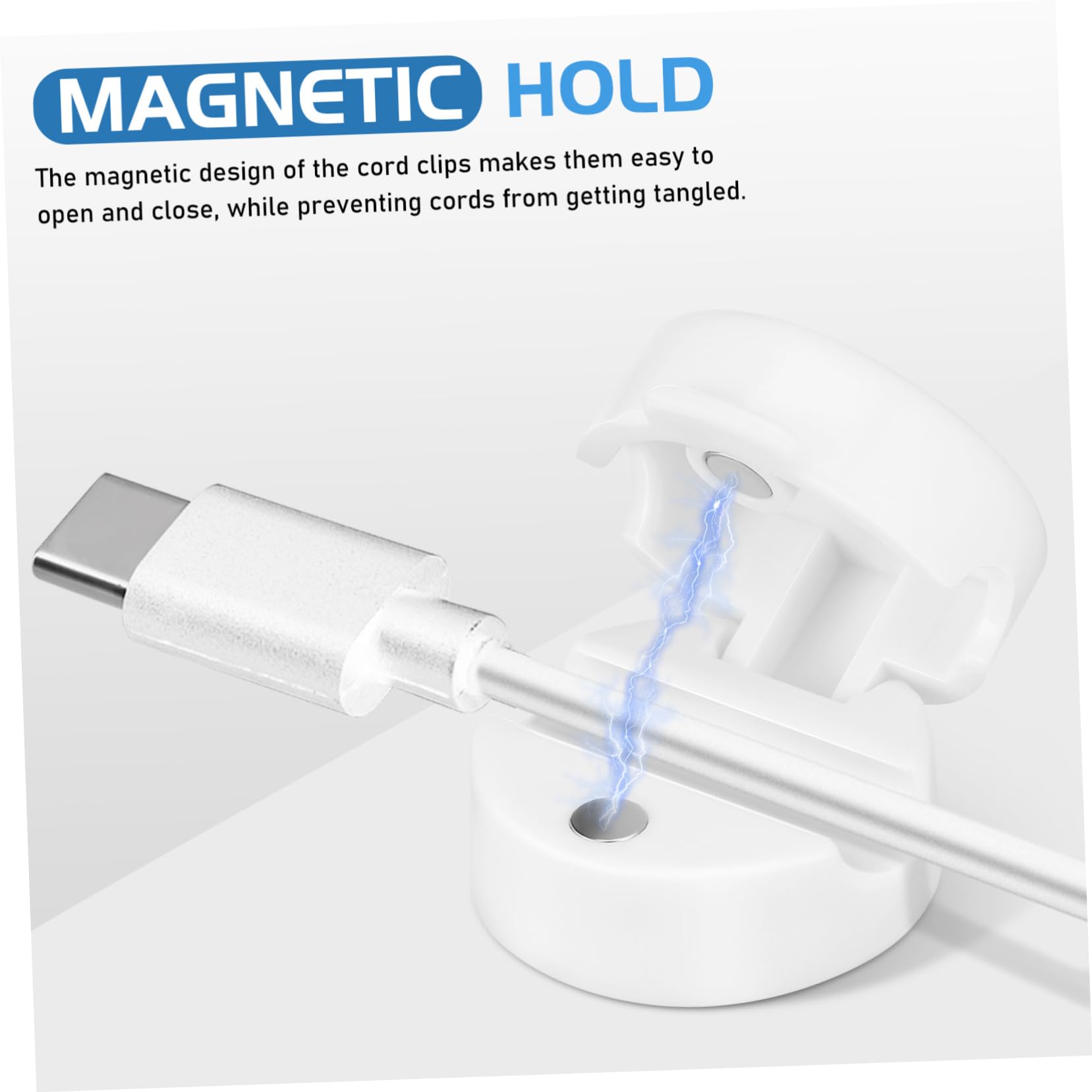 Operitacx 6pezzi Gestione Cavi senza Sforzo Clip Portacavi Magnetiche Organizzatore Cavi di Ricarica Clip Adesive per Design Salvaspazio per Uso su Tavolo Scrivania e Veicoli