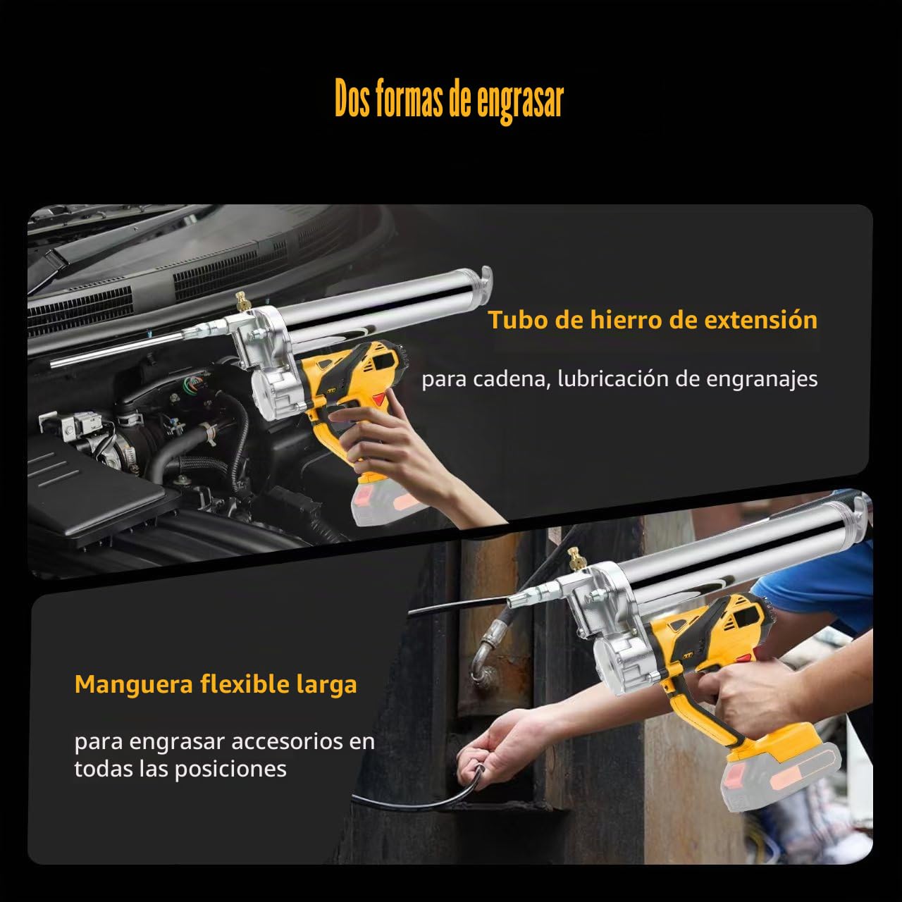 Engrasadora Bateria 12000 PSI para Baterías Makita de 18 V, 6 oz/min Engrasadora Manual,Manguera Flexible de 50cm,Engrasadora Eléctrica con luz LED súper Brillante (batería no incluida)