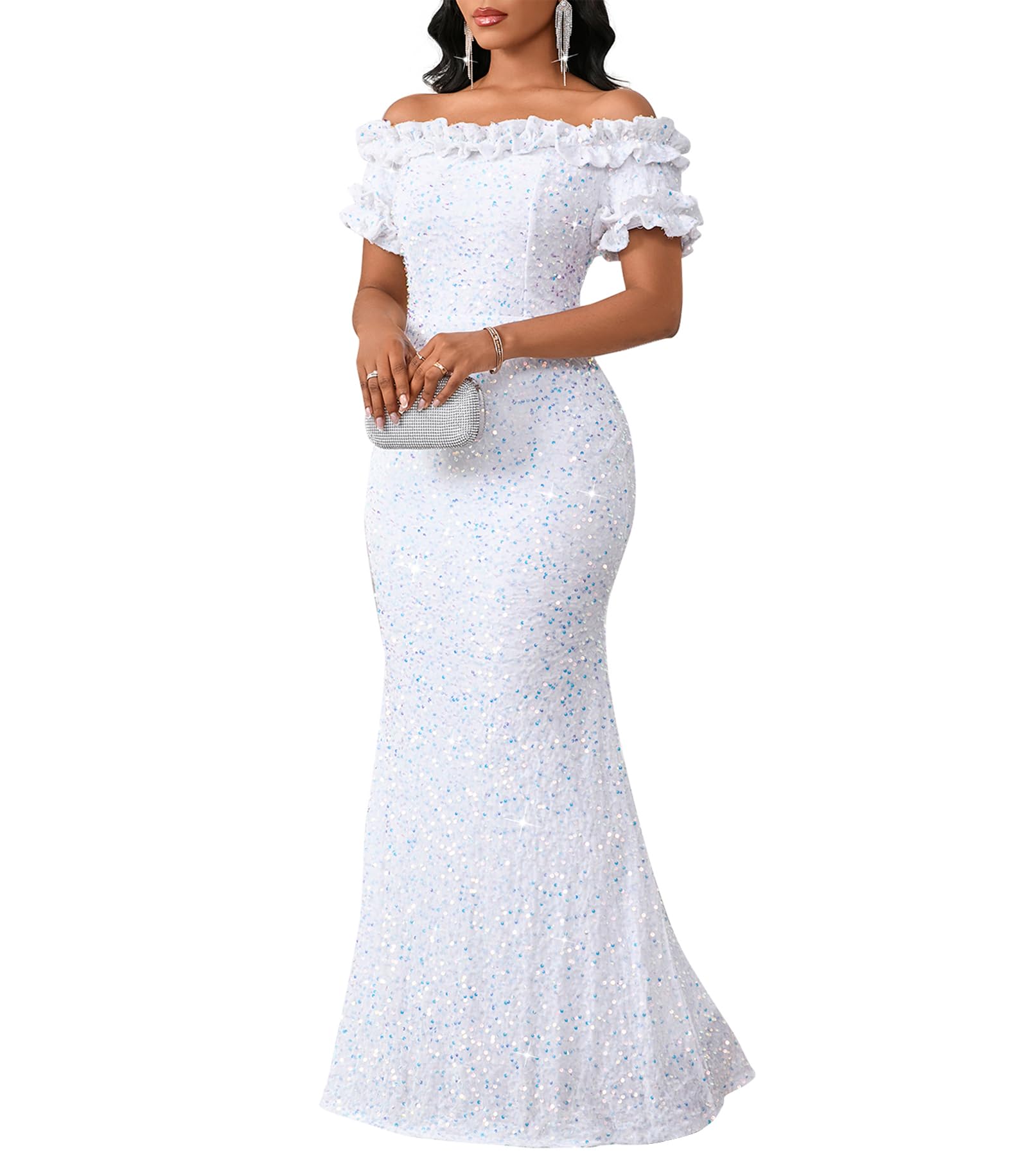 dasmzper Off Shoulder Mermaid Maxi