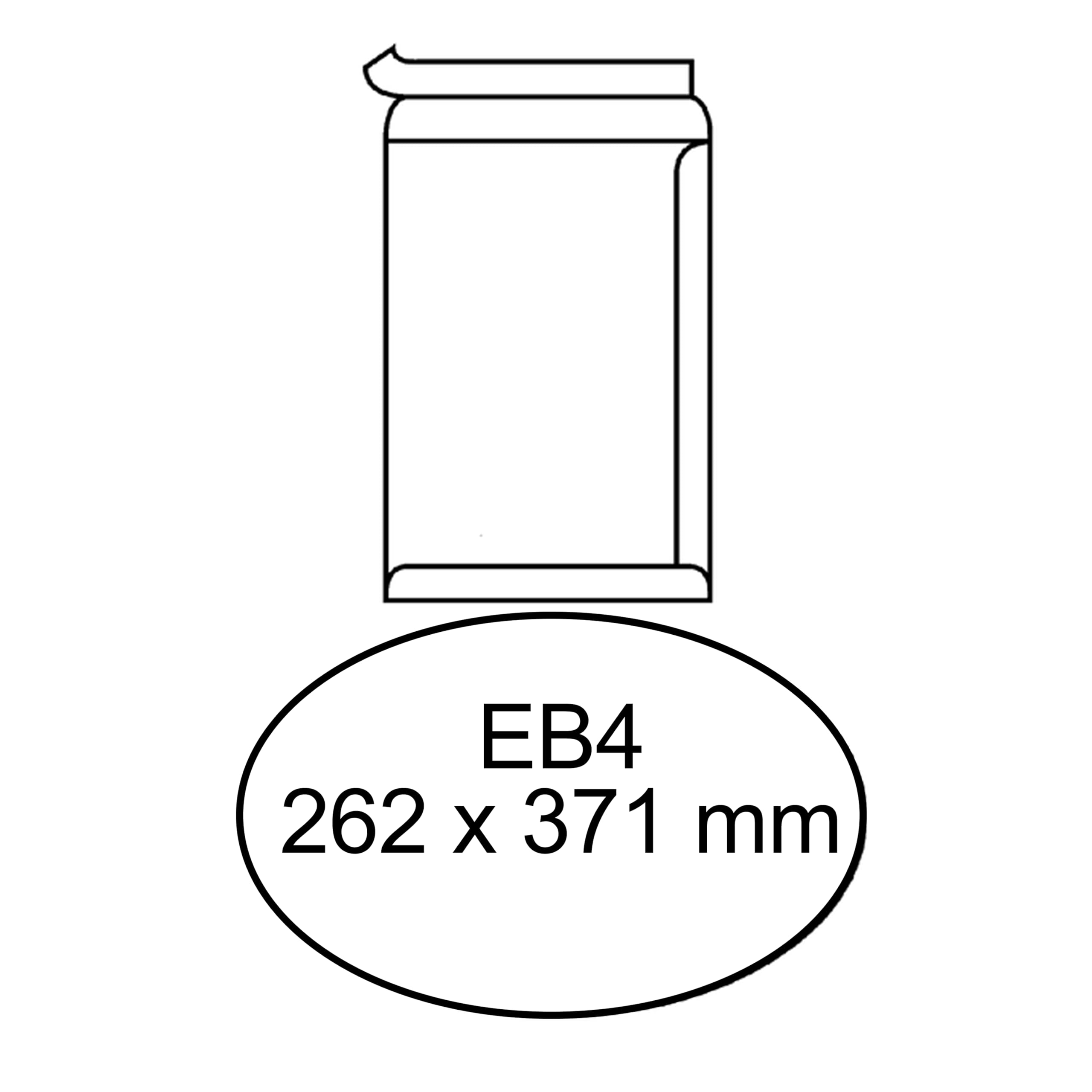 DULA EB4 Umschläge, Akte Umschlag, 262 x 371 mm, 250 Stück, Selbstklebend mit Klebestreifen, 120 g/m²