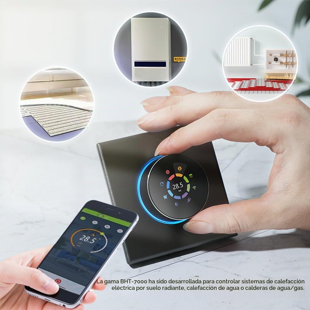 Wi-Fi Termostato - Serie 7000 Termostato Programable | con Pantalla Táctil, Apto para Aire Acondicionado y Calefacción, Compatible con Alexa, Google Home e IFTTT