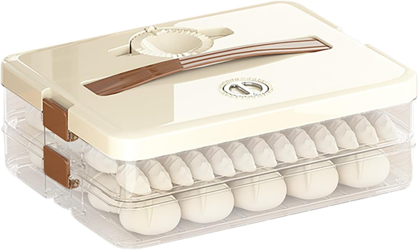 Food Storage Containers, Large Capacity Dumpling Box, Multi Layer Transparent Food Containers, Portable Freezer Storage Containers for Eggs, Dumplings, Fruit, Meat