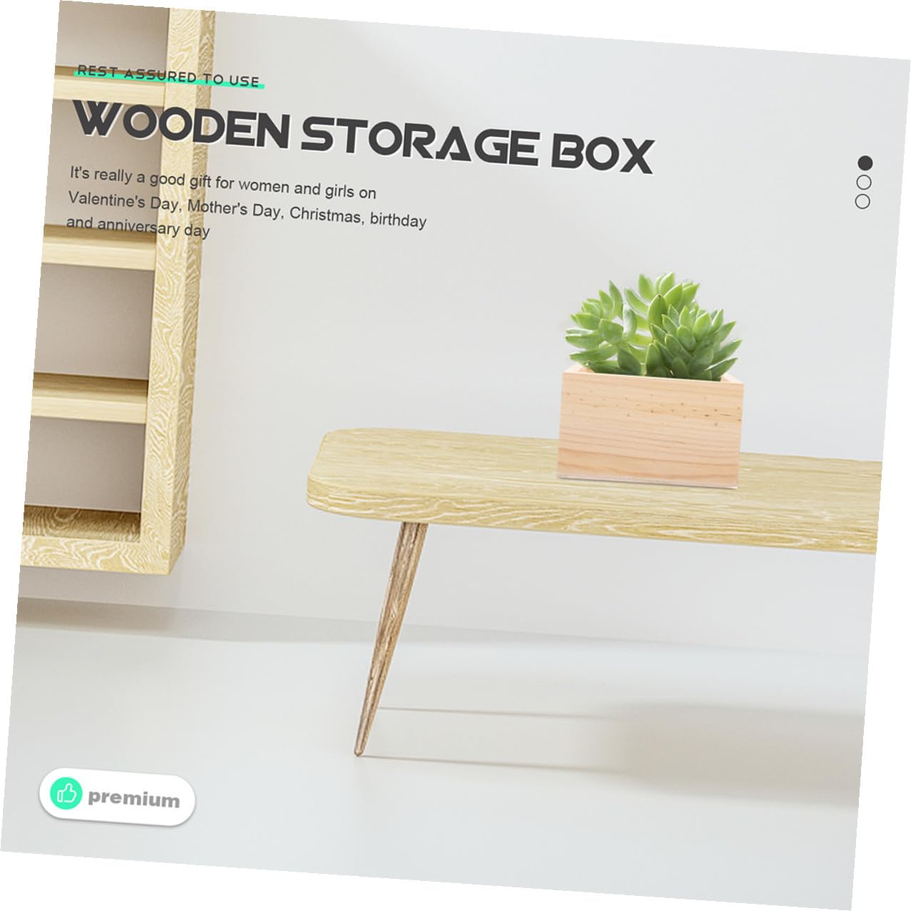 Caja Organizadora de Madera sin Tapa, 6 Piezas, Rústica