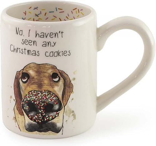 Vista 21 de Boston International Taza de cerámica para café/té, 12 onzas, rayas de bosque elegante Fancy Forest Stripe