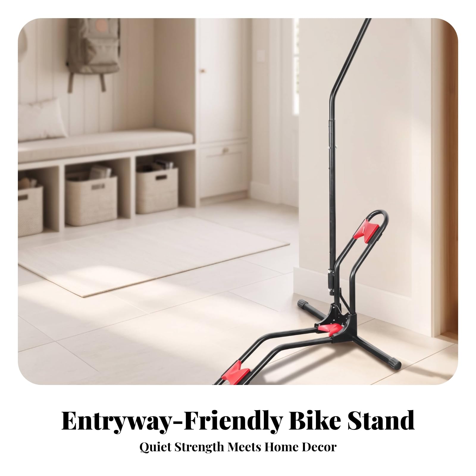 Rutschfest Fahrradparkständer | Fahrradständer mit Haken, freistehend, Fahrradhalter, für Garage, Wohnung