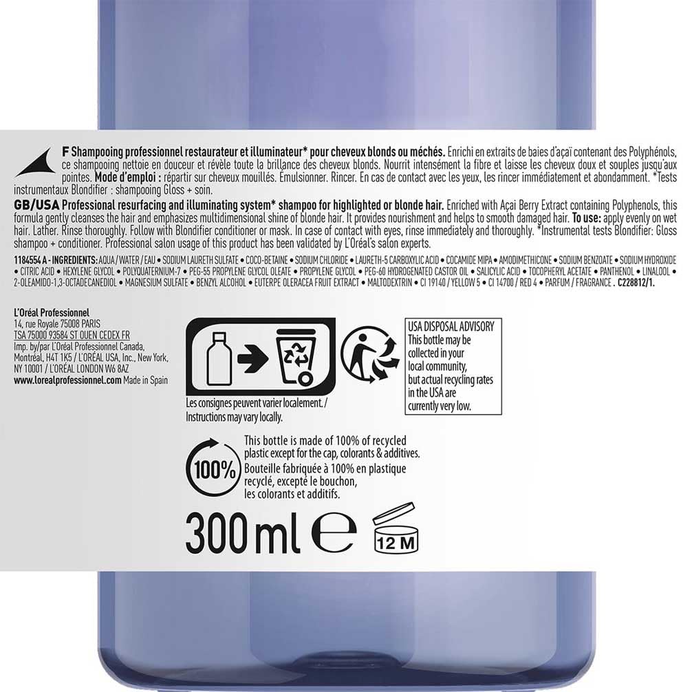 L'Oréal Professionnel Blondifier Gloss Champú Reparador e Iluminador 300ml