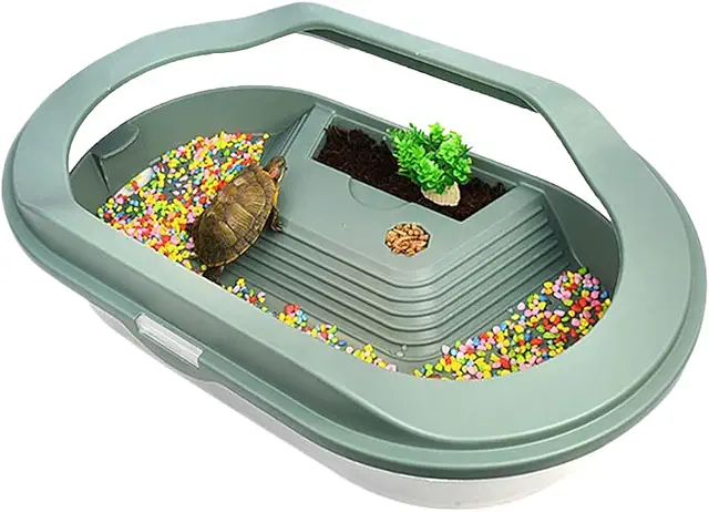 Terrario Exterior para Tortugas con Drenaje, Plataforma Solar y Tapa Transparente