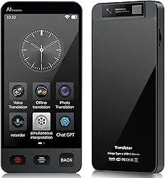 Dispositivo tradutor de idiomas offline, Tradutor instantâneo M80 ChatGPT sem necessidade de WiFi, tradução de voz em tempo real bidirecional, gravação e foto AI Tradutor para viagens de aprendizagem