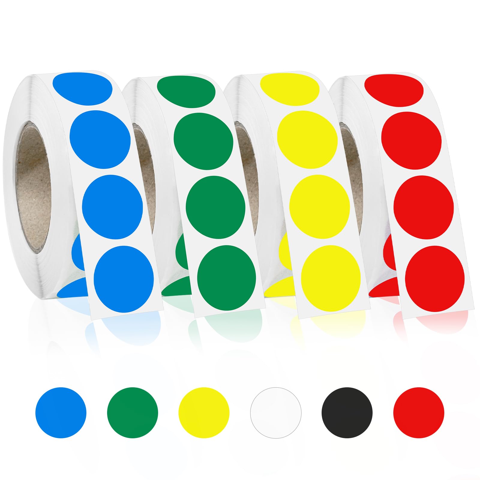 4000 PCS 3/4" Colored Dot Stickers Round Circle Coding Labels