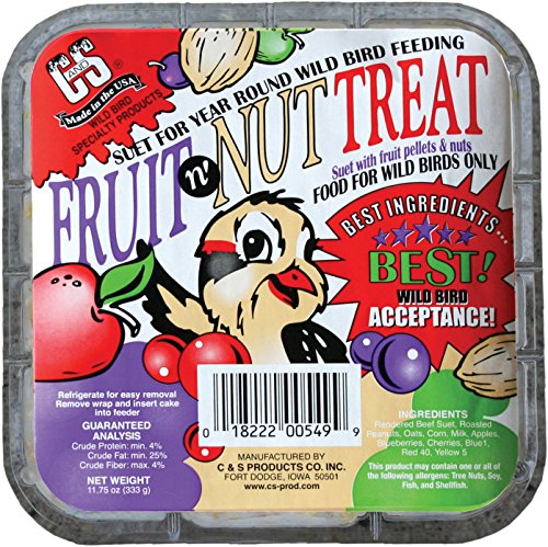 C & S Products 12549 Suet Cake, Fruit N Nut Treat, 11.75-oz. - Quantity 1212
