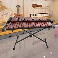 Vista 2 de TNZMART Juego de xilófono de 32 teclas con soporte ajustable de madera Glockenspiel Percusión Instrumento educativo