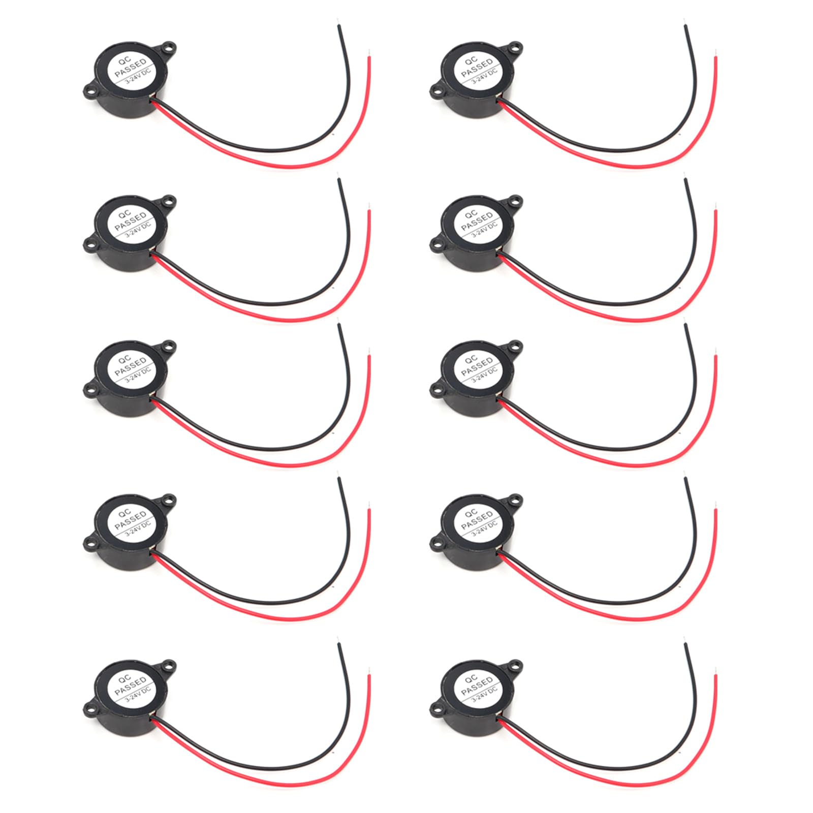 Tertioi Of 10Pcs Sfm-20B Electronic Buzzers Dc3-24V Piezoelectric Alarm Sounders 87Db With Cable For Circuit Projects Physical Circuits Buzzer