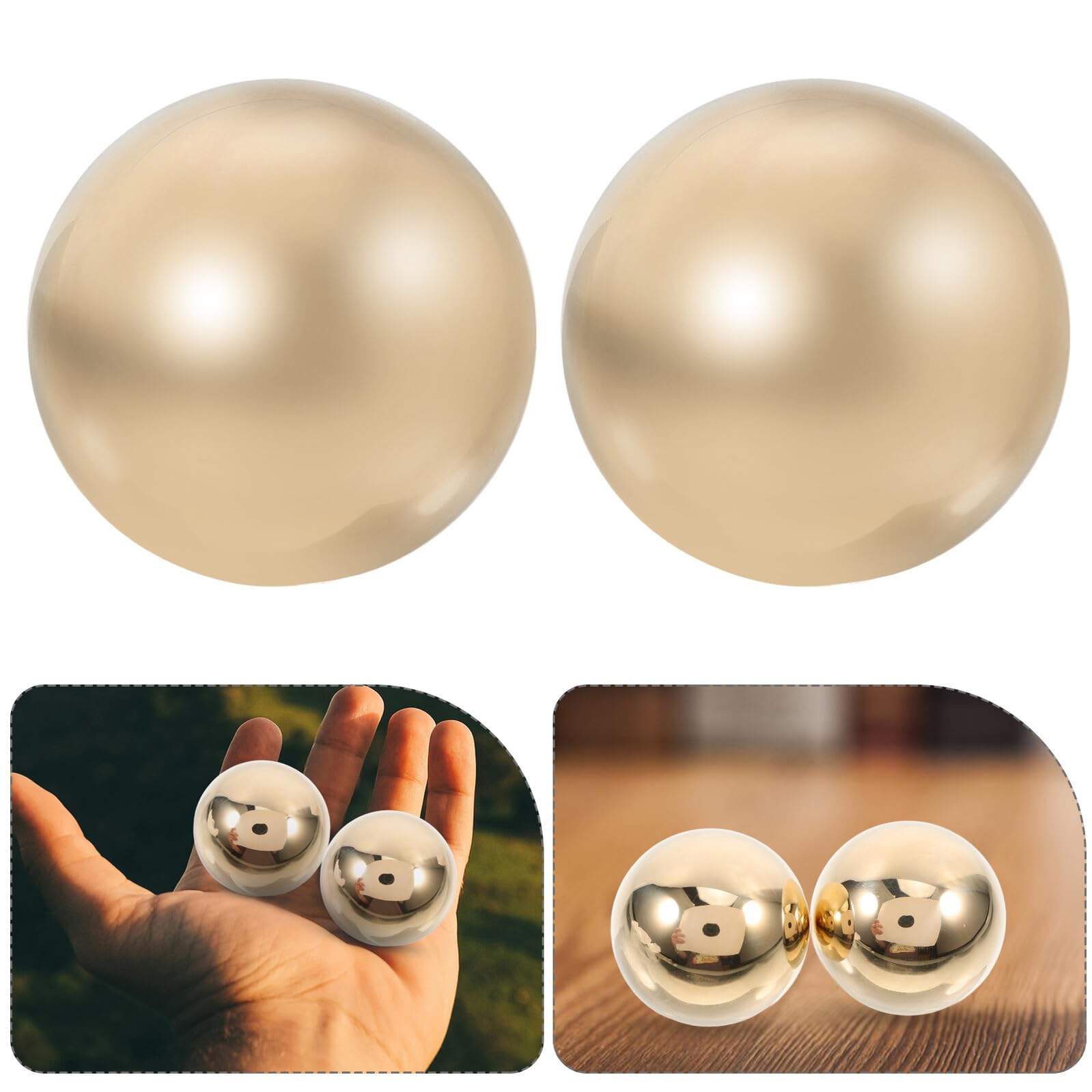 ifundom 2stücke Massagebälle für Hand aus Messing Praktische Handrollbälle Kleine Entspannende Bälle für Handflächenmassage Multifunktionsbälle für Muskelstimulation