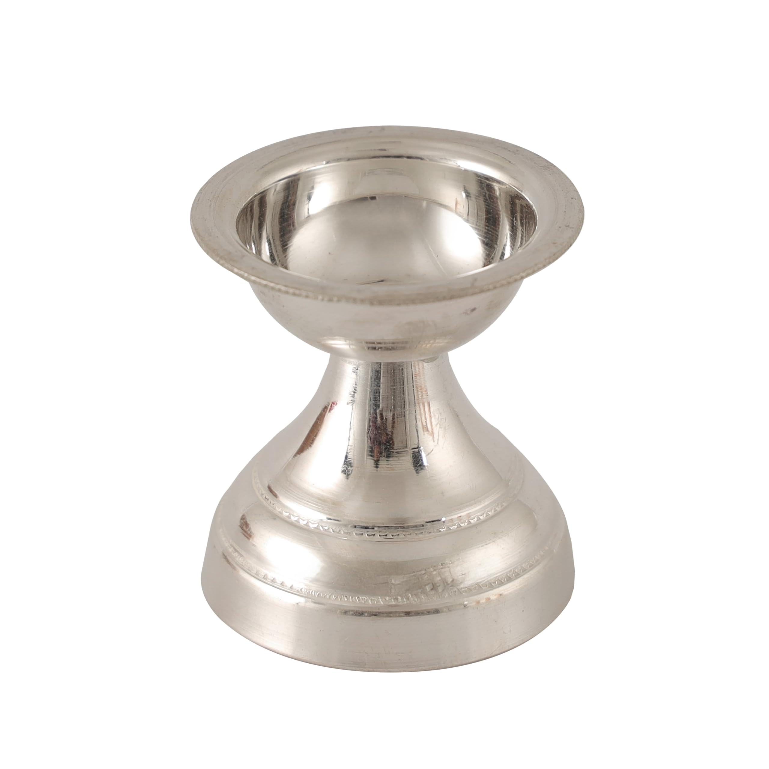 Prabhuji jewellers Pure Silver Diya (Deepak) for Daily Pooja and Gifting | Stylish diyas for holy Warship, Silver Diya Lamp for Pooja, Aarti & Akhand Poojan (Round, 3.50 CM x 3.25 CM) (B0CX5CKCWK) Amazon Price History, Amazon Price Tracker