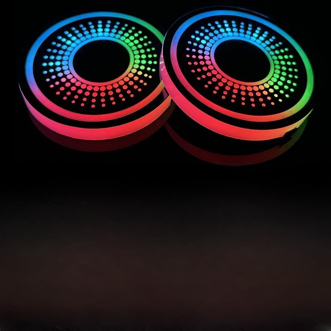 ZHANGX 2pcs LED Car Coasters for BUICK Verano Sedan 2018-2022, with 7 Colors Luminescent Coaster, USB Charging, Car Gadgets Decoration Atmosphere Light.,B