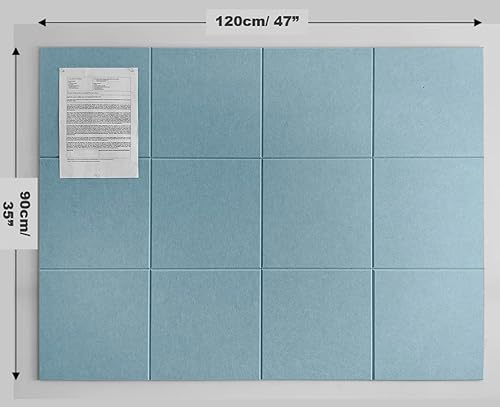 Miniatura 2 de DECORITA Azulejos de Fieltro para Pared  Alternativa de Tablero de Corcho Grande  Tablero de Anuncios de Fieltro Estético para Oficina, Hogar y Aula