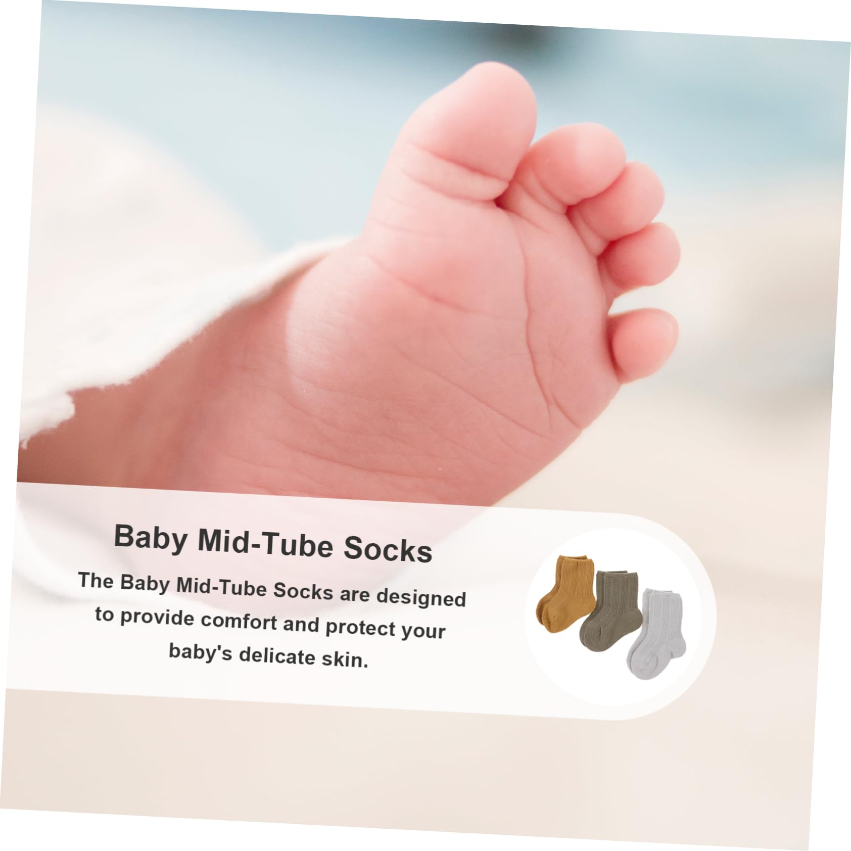 Hohopeti 3 Pairs Baby Warm Socks Toddler Mid-Calf Newborn Socks for Winter Soft and Comfortable for Boys and Girls