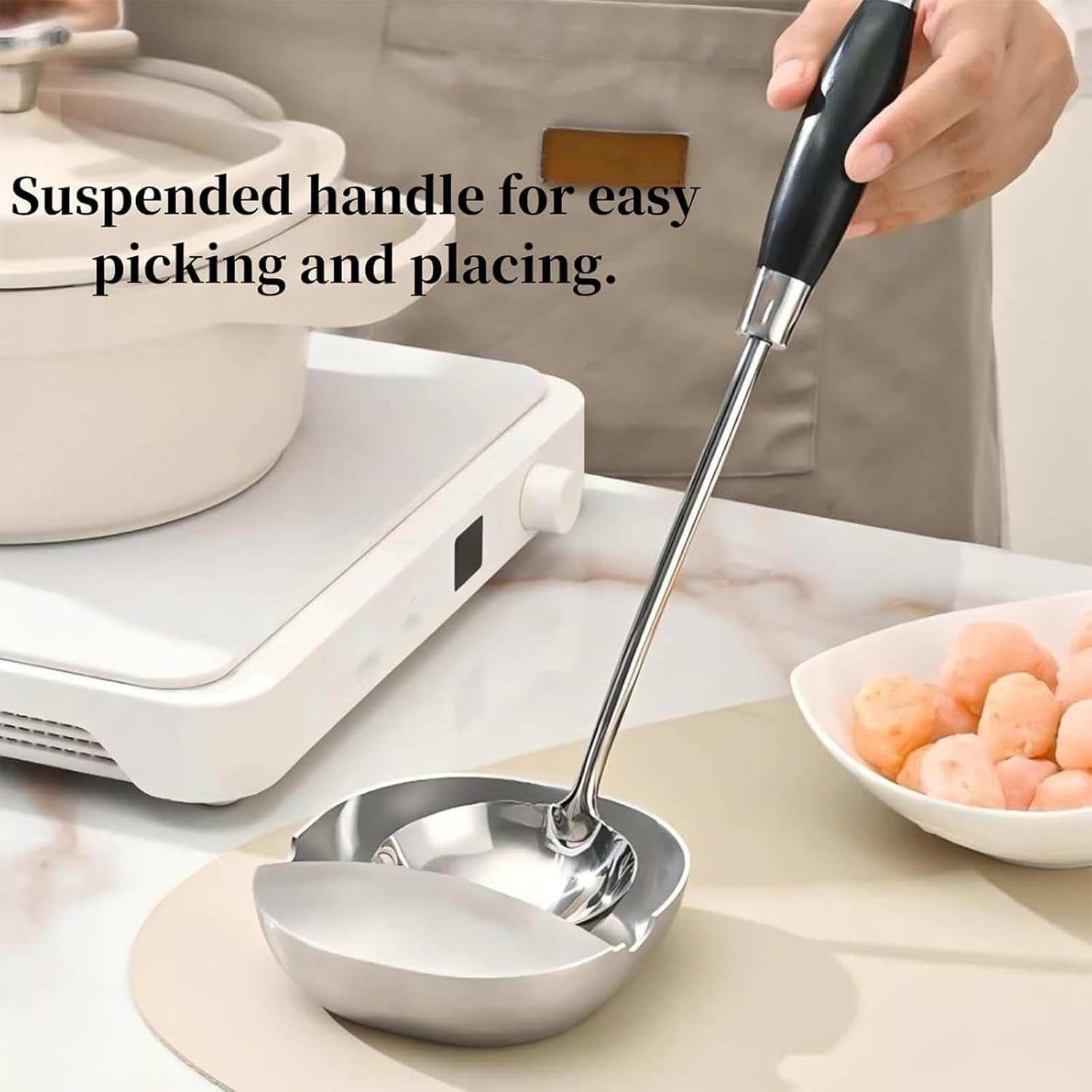 304 Stainless Steel Spoon Rest & Multipurpose Kitchen Utensil Holder, Self-Standing Ladle Holder with Stable Base, Drip Catch Tray, Heat Resistant for Spatulas, Snack Containers (3 pcs)