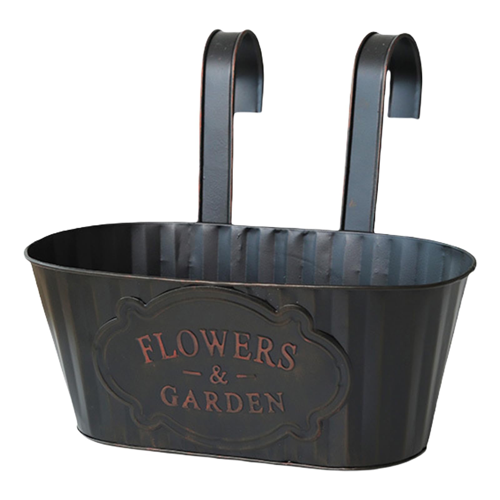 XIGACGEH Hanging Bucket Metal Hanging Flowers Railings Plant Bucket Railling Fence Indoor Plant Iron Flowers Railing Holder