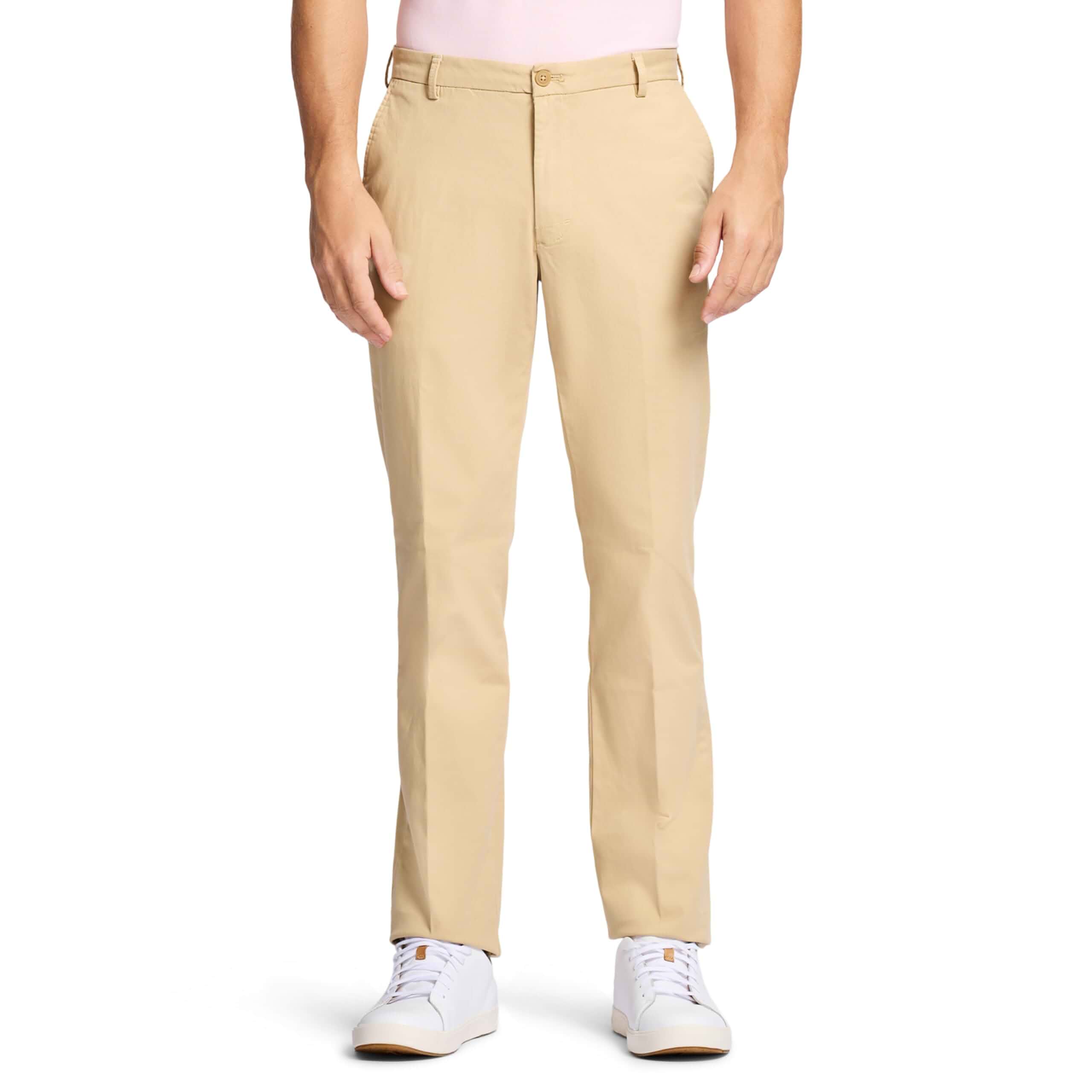 Izod Men's Saltwater Stretch Flat Front Straight Fit Chino Pant Regular