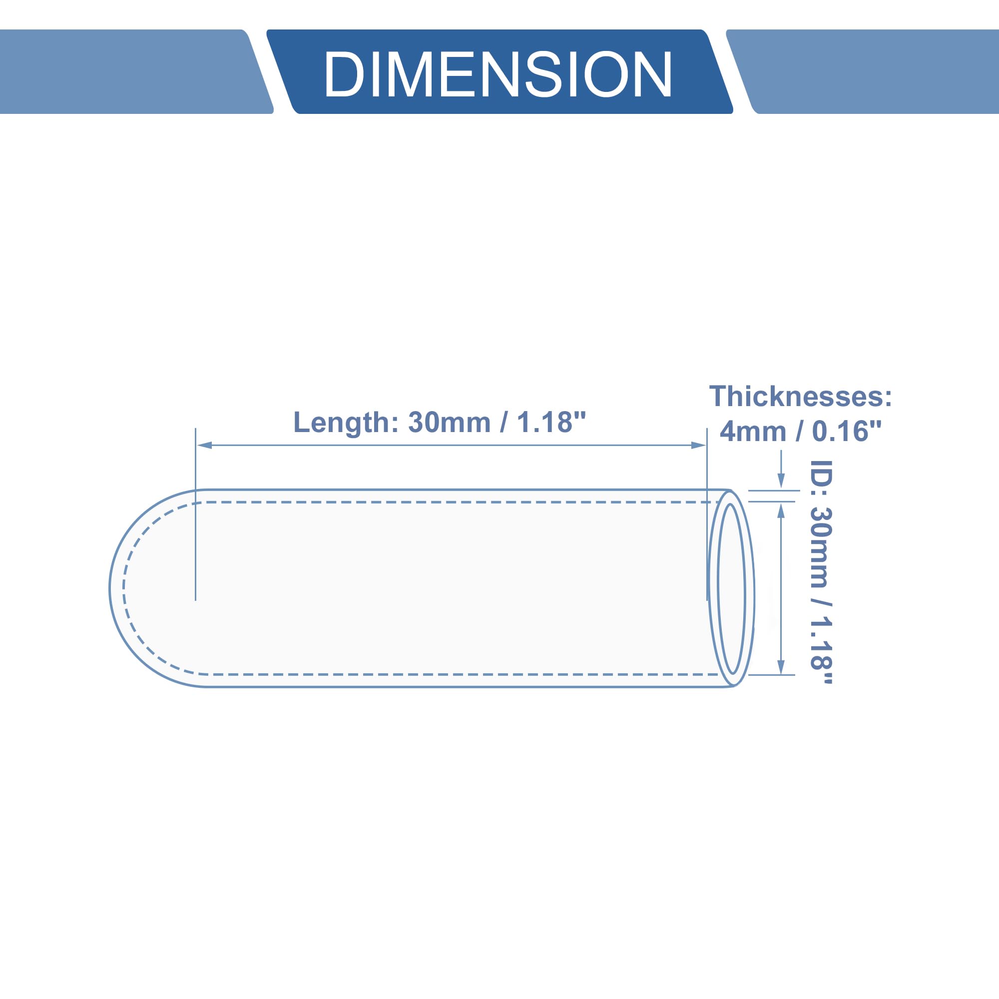 A ABSOPRO 1 pezzo 18mm 0.71 ID Universale Silicone Tubo Tappo - Auto - Silicone Blu