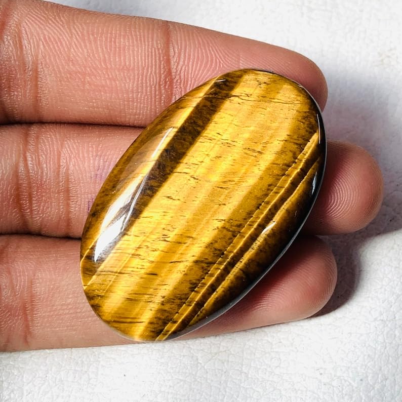 Cabochon œil de tigre haut de gamme de forme ovale pour joaillerie - 3