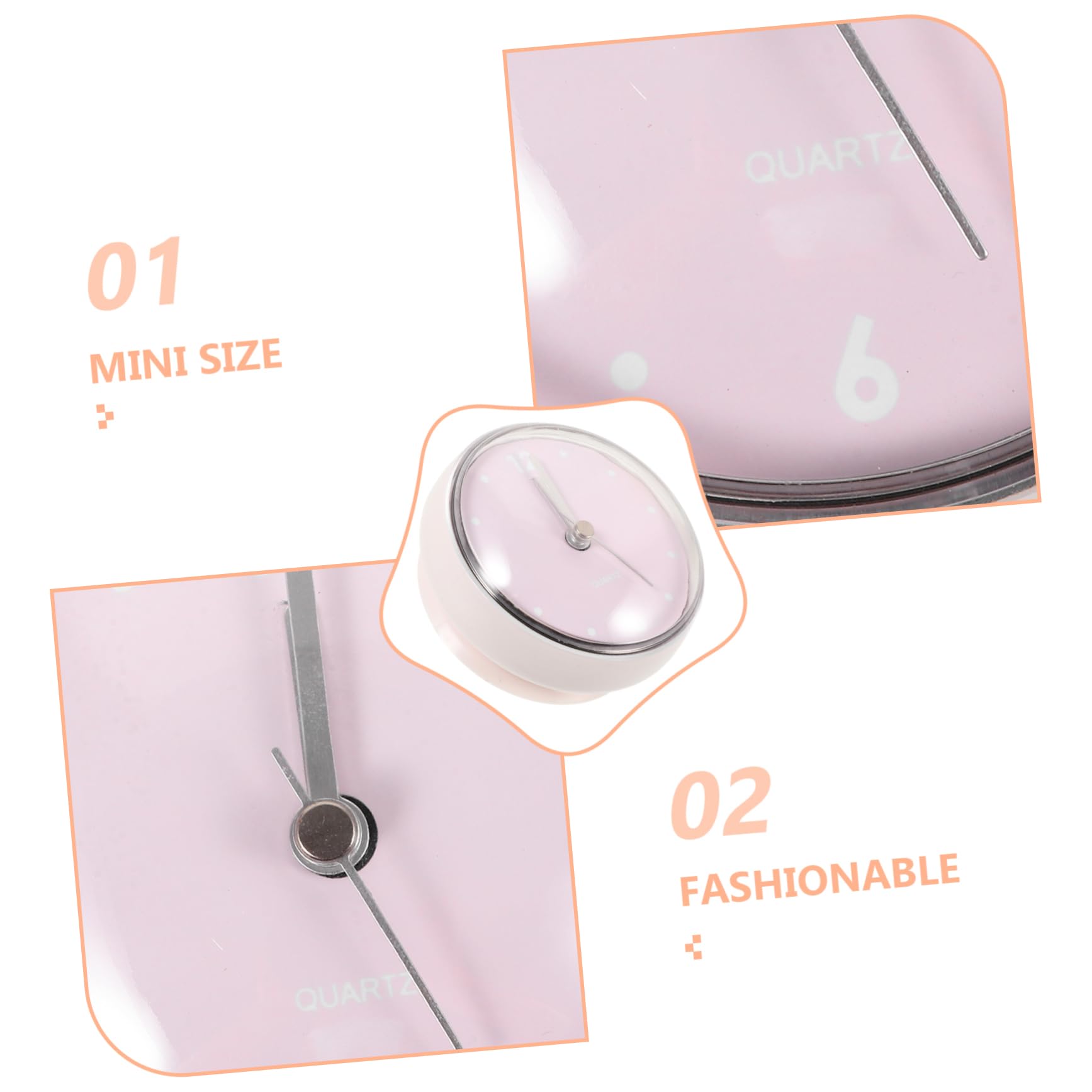 ULDIGI 2pcs Mini Shower Clock with Cup Battery Operated Wall Clock for Bathroom Office and Home Use Silent Non-Ticking Design