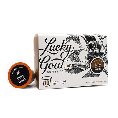 Lucky Goat Café - Cápsulas de café Breakfast Blend - Billy Goat caja de 10 unidades - Compatible con K-Cups Keurig de una sola porción 1.0 y 2.0 -
